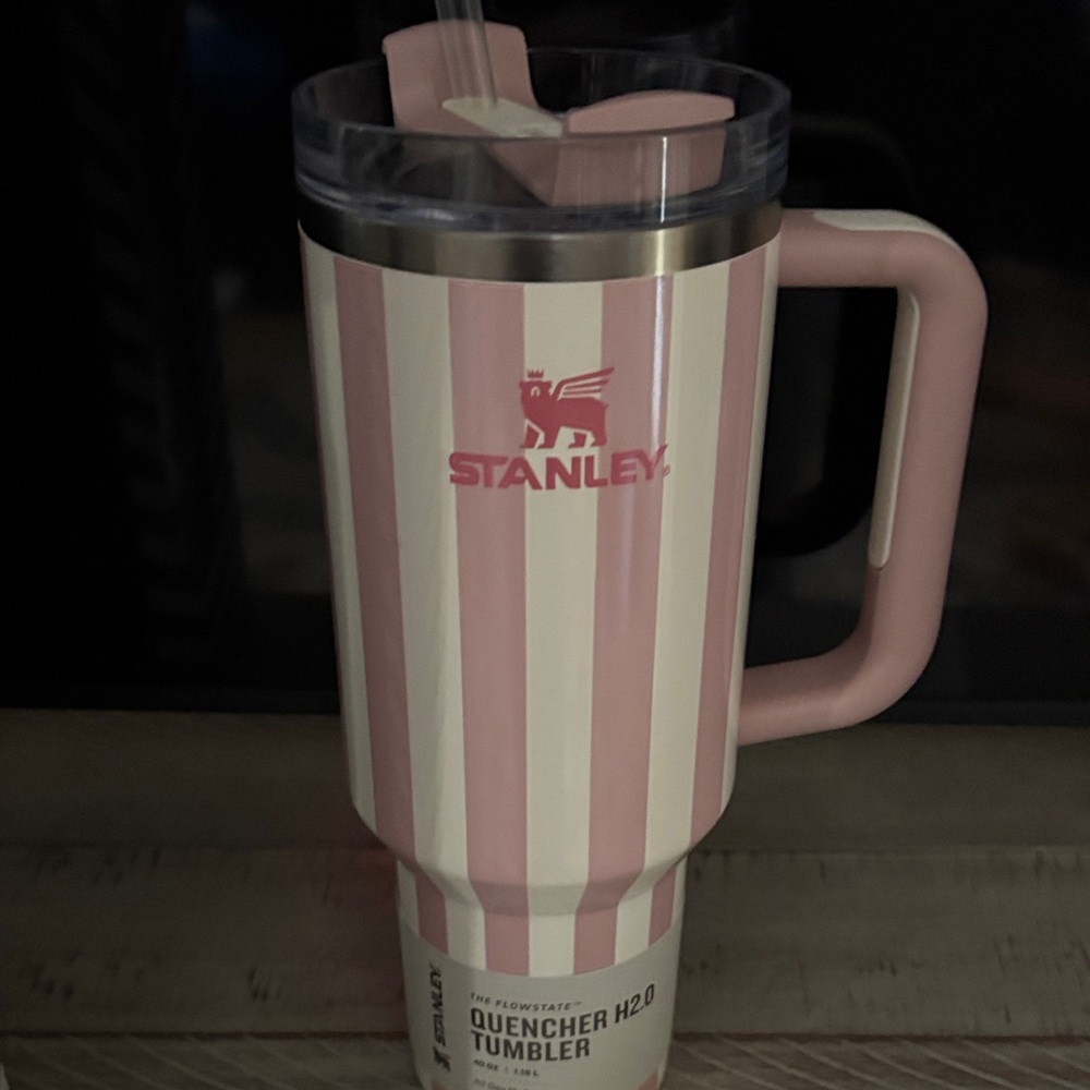 Stanley Pink and Cream Striped Tumbler